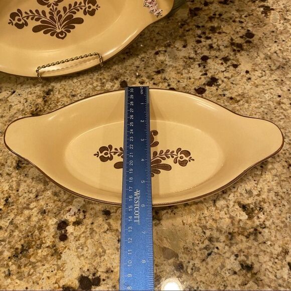 Pfaltzgraff Village Pattern Au Gratin Dish Set 2 Vintage USA 1970’s 11 inch - Picture 8 of 11
